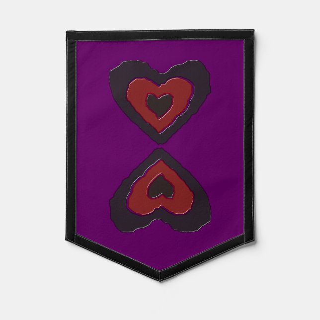 Gothic Melting Love Heart Pennant (Front)