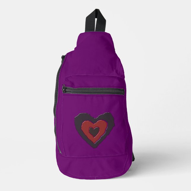 Gothic Melting Love Heart Sling Bag (Front)