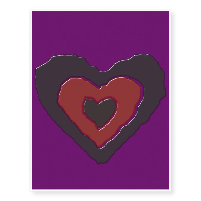 Gothic Melting Love Heart Temporary Tattoo (Front)