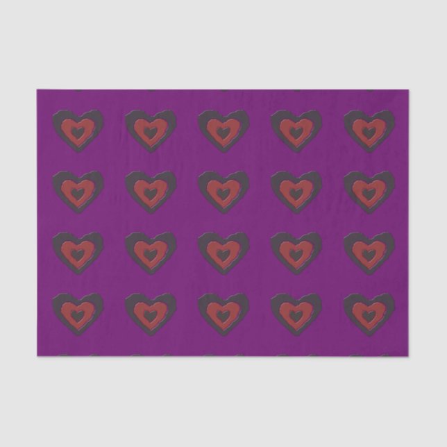 Gothic Melting Love Heart Tissue Paper (Front)