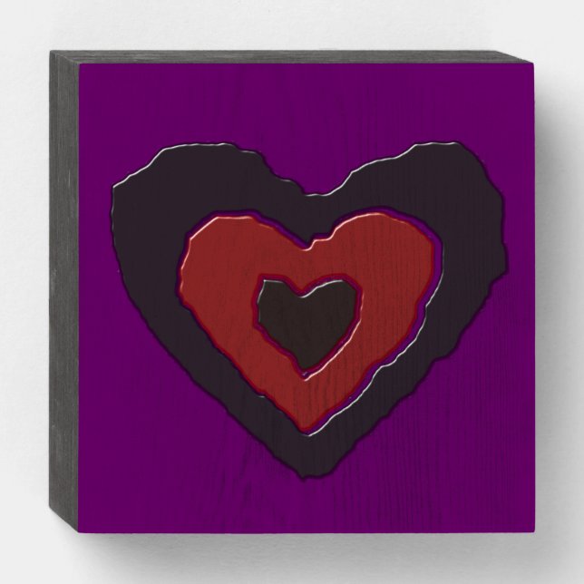 Gothic Melting Love Heart Wooden Box Sign (Front Horizontal)