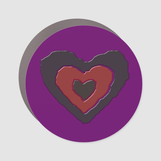 Gothic Melting Love Hearts Car Magnet (Front)