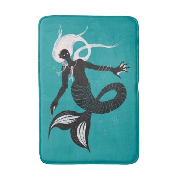 Gothic Mermaid Dark Fantasy Sea Creature Bath Mat by borianag at Zazzle