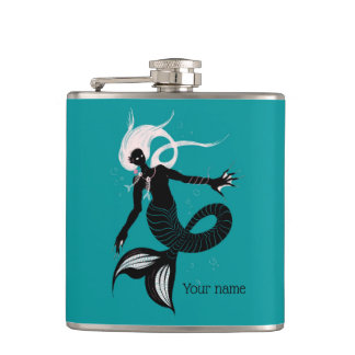 Gothic Mermaid Dark Fantasy Sea Creature Flask