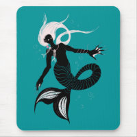 Gothic Mermaid Dark Fantasy Sea Creature Mouse Pad