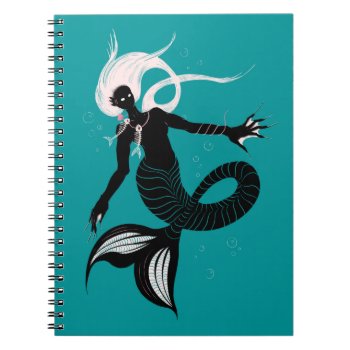 Gothic Mermaid Dark Fantasy Sea Creature Notebook by borianag at Zazzle