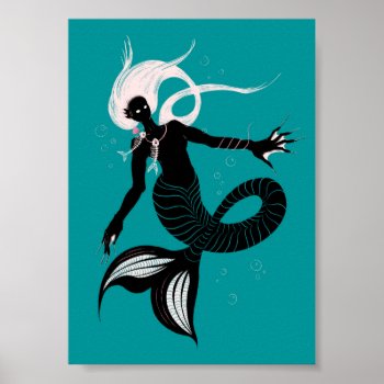 Gothic Mermaid Dark Fantasy Sea Creature Poster by borianag at Zazzle