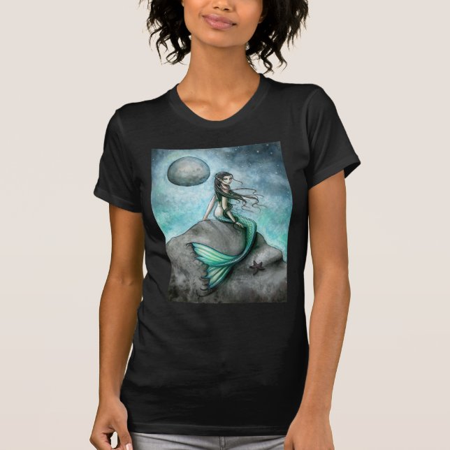 Gothic Mermaid Fantasy Art T-Shirt (Front)