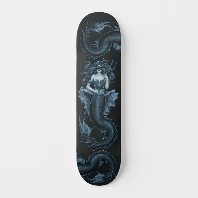 Gothic Mermaid Haunting Menace Skateboard (Front)