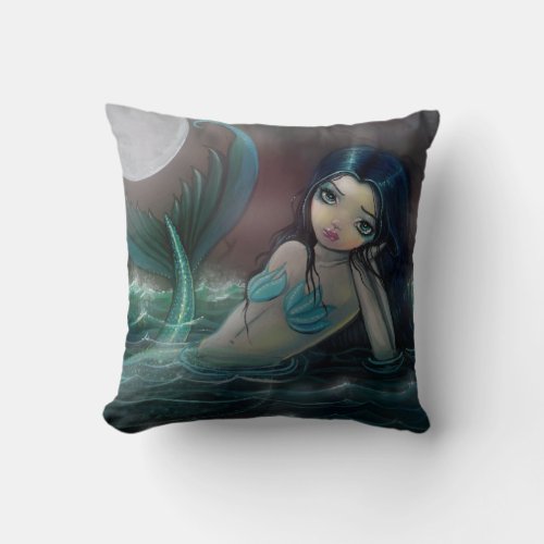 Gothic Mermaid Pillow Moonlit River