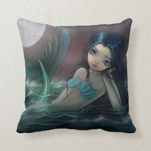 Gothic Mermaid Pillow Moonlit River