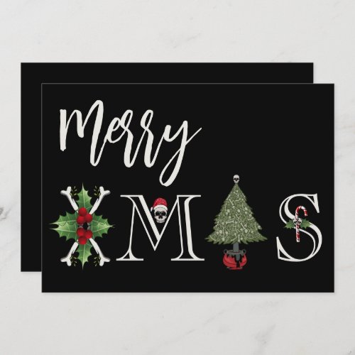 Gothic Merry Christmas XMAS  Holiday Card