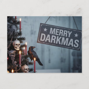 Gothic "Merry Darkmas" Horror Christmas Tree Postcard