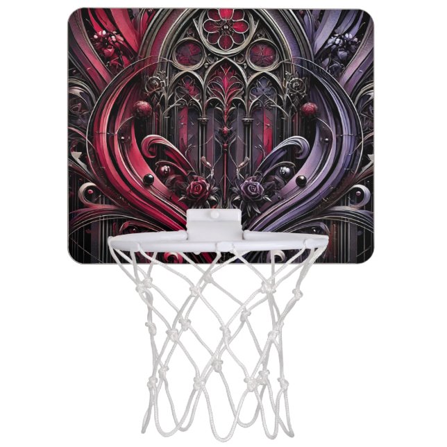 Gothic Mini Basketball Hoop for Indoor Fun (Front)