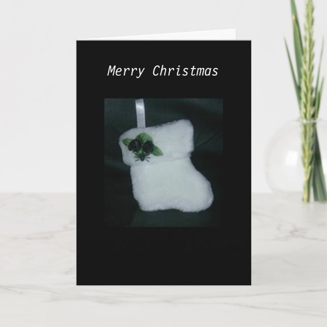 Gothic Mini Stocking Christmas Card White (Front)