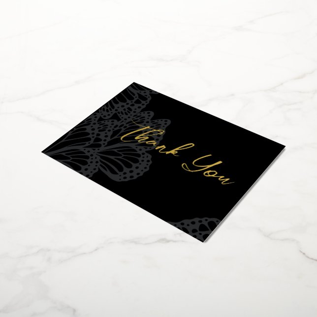 Gothic Monarch Foil Thank You Card (Rotated)
