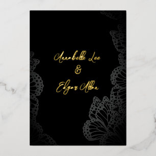 Gothic Monarch Foil Wedding Invitation Foil Invitation
