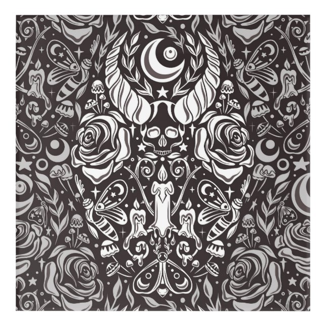 Gothic monochrome pattern acrylic print (Front)