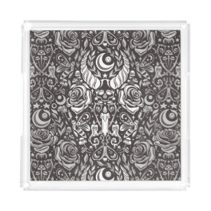 Gothic monochrome pattern acrylic tray