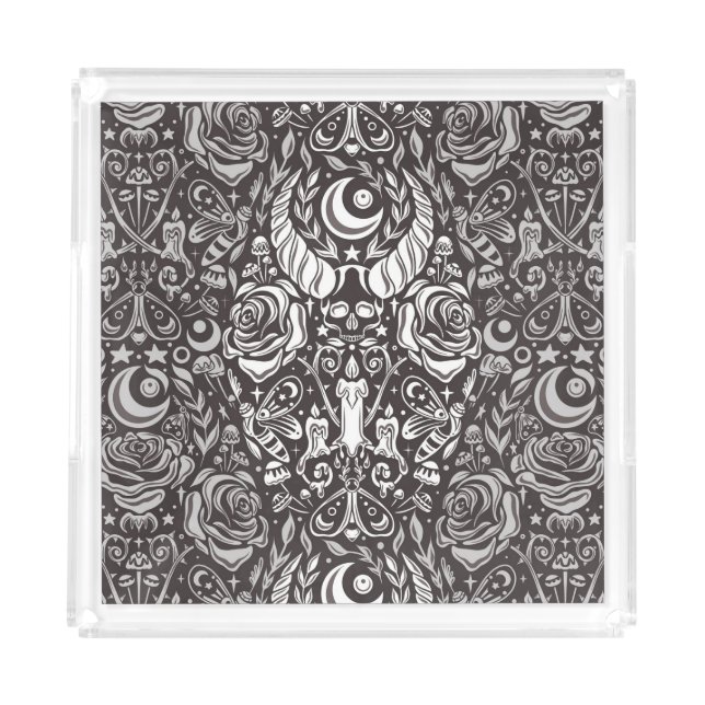 Gothic monochrome pattern acrylic tray (Front)