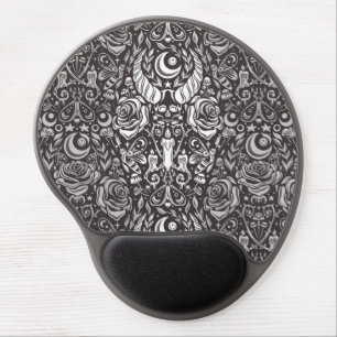 Gothic monochrome pattern gel mouse pad