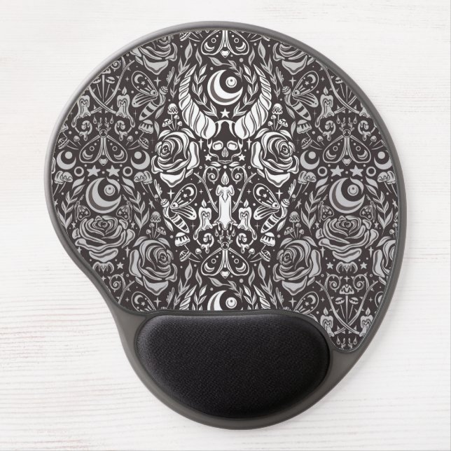 Gothic monochrome pattern gel mouse pad (Front)