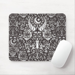 Gothic monochrome pattern mouse pad