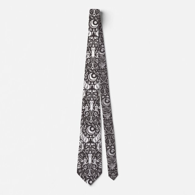 Gothic monochrome pattern neck tie (Front)
