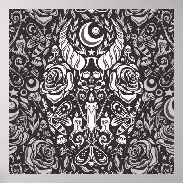 Gothic monochrome pattern poster (Front)
