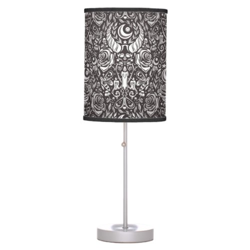 Gothic monochrome pattern table lamp