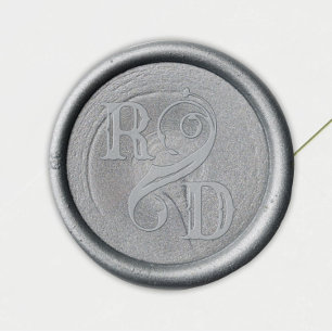 Gothic Monogram Couple Initials Wedding Invitation Wax Seal Sticker