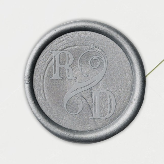 Gothic Monogram Couple Initials Wedding Invitation Wax Seal Sticker (Creator Uploaded)