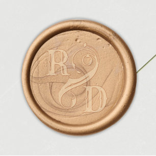 Gothic Monogram Couple Initials Wedding Wax Seal Sticker