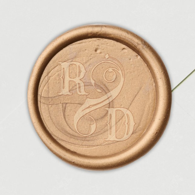 Gothic Monogram Couple Initials Wedding Wax Seal Sticker (Creator Uploaded)
