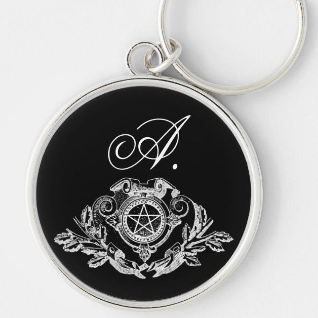 Gothic Monogram Pentacle Keychain (Front)