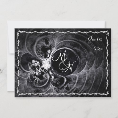 Gothic Monogram Wedding Invitation