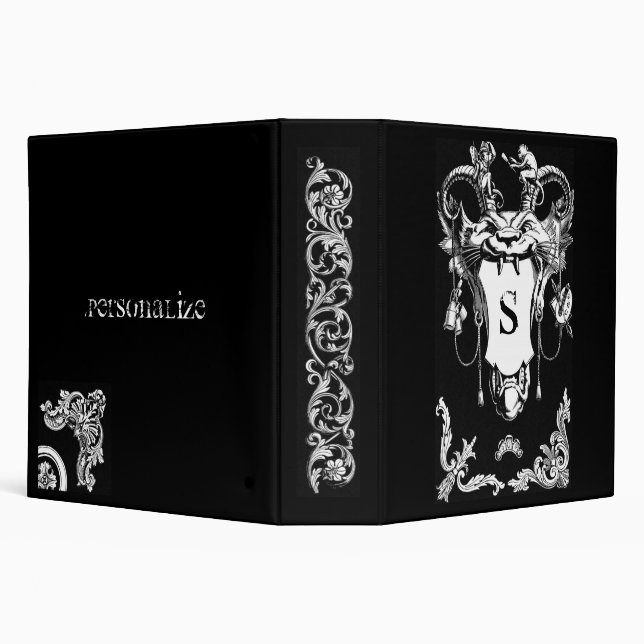 Gothic monster antique architectural decoration  3 ring binder (Background)