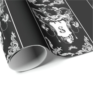 Gothic monster antique architectural decoration wrapping paper