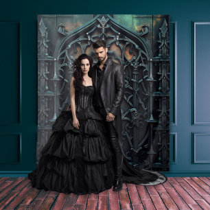 Gothic Moody Black Arch Tapestry