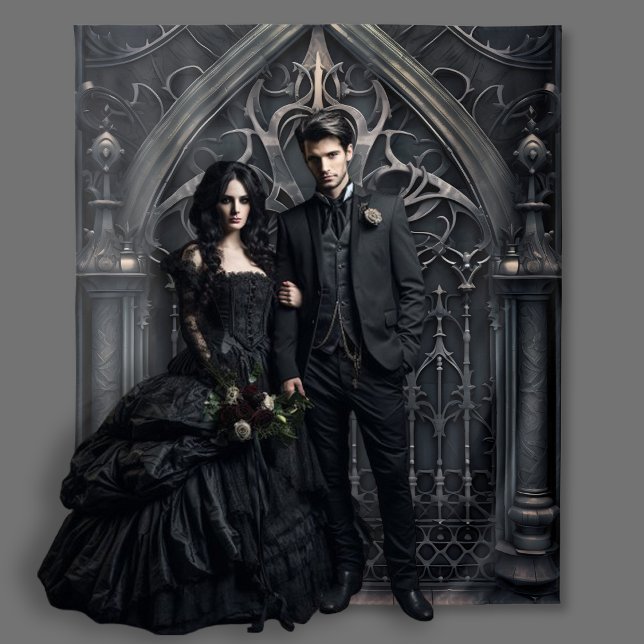 Gothic Moody Black Arched Door Tapestry (Creator Uploaded)