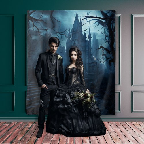 Gothic Moody Dark Castle  Spooky Steps Tapestry