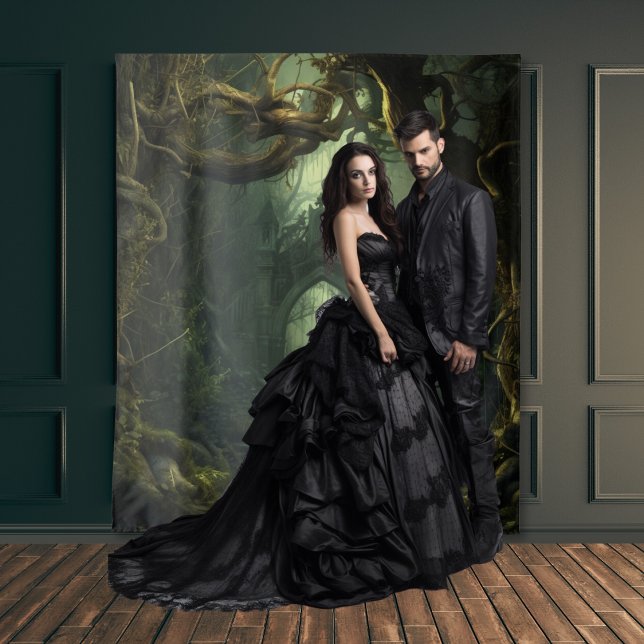 Gothic Moody Dark Twisted Trees & Arch Tapestry (Creator Uploaded)