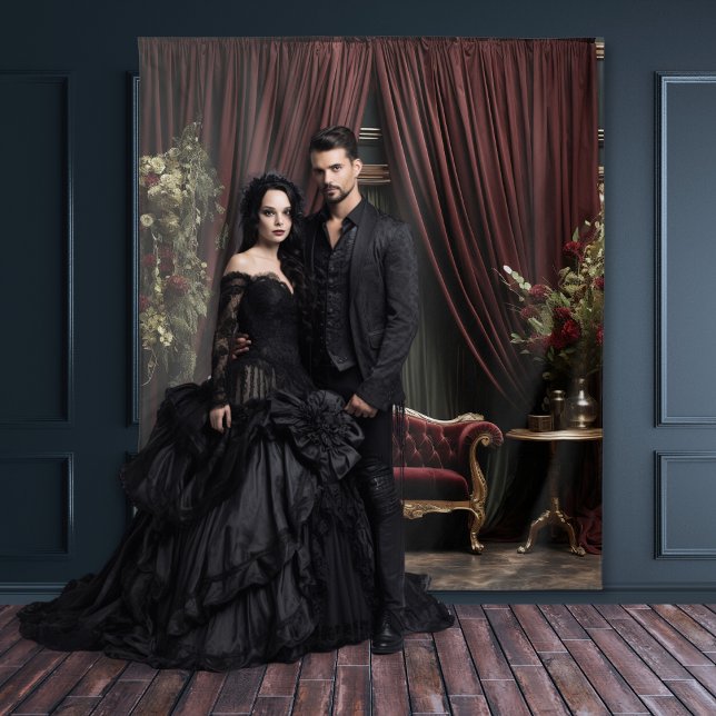 Gothic Moody Dark Victorian Burgundy Green Parlor Tapestry (Creator Uploaded)