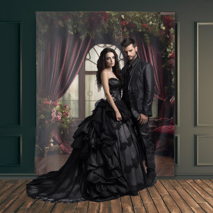 Gothic Moody Dark Victorian Burgundy Parlor Window Tapestry