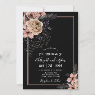 Gothic Moody Floral Wedding Invitation