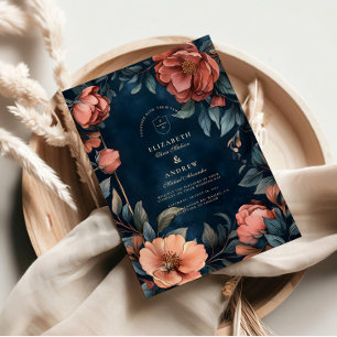 Gothic Moody Floral Wedding Invitation