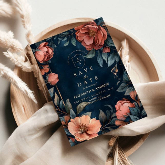 Gothic Moody Floral Wedding Save The Date (Creator Uploaded)