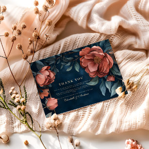 Gothic Moody Floral Wedding Thank You Card