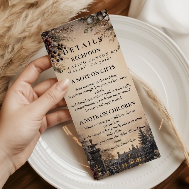 Gothic Moody Winter Wedding Enclosure Card (Creator Uploaded)
