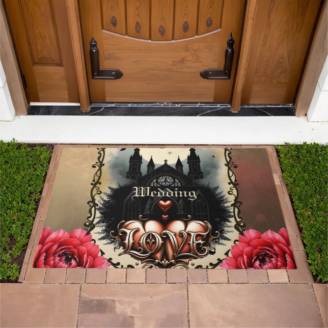 Gothic Moon –Eternal Love Beneath the Midnight Sky Doormat (Outdoor)